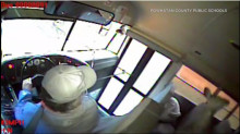 Автобуска урунган элик айнекти талкалап салонго кирип кетти. АКШдагы видео